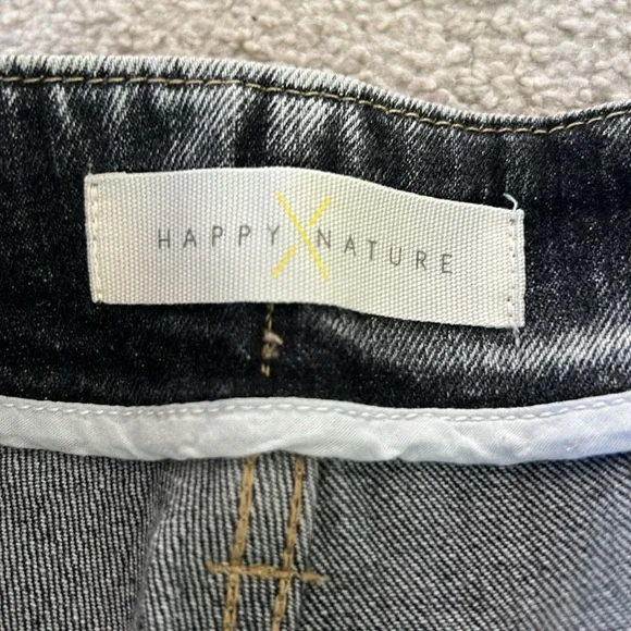 Happy Nature Black Stone Washed High Rise Denim Shorts - Picture 5 of 6